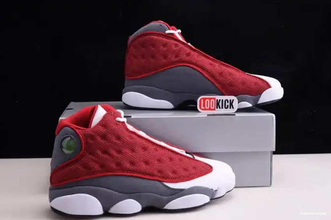 HYPE Grey Gym Flint Air Retro Jordan Red 13 414571-600 0522